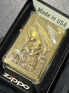 zippo ミリオンゴッド 神々の凱旋 立体メタル ゴールド 希少モデル 2016年製 MILLION GOD ケース 保証書付き