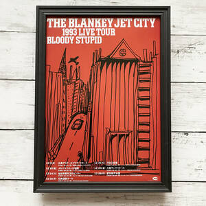 額装品◆BLANKEY JET CITY 1993 LIVE TOUR BLOODY STUPID ブランキー・ジェット・シティ /90年代/ポスター風広告/A4サイズ額入り　YR35-1