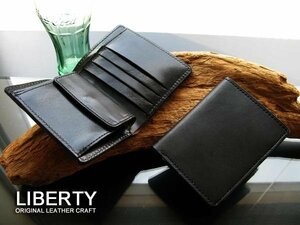 アウトレット 訳あり 小さい財布 メンズ 財布 小銭入れ 本革 日本製 LIBERTY 最高級ウォレット 2つ折り革財布 黒 K2S-A 新品