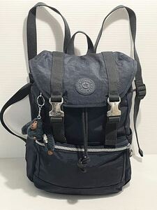 A70■未使用 キプリング Kipling リュックサック ネイビー ゴリラチャーム