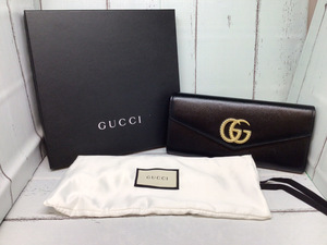 ☆GOL☆【GUCCI】 GG グッチ クラッチバッグ 黒 ブラック ゴールド