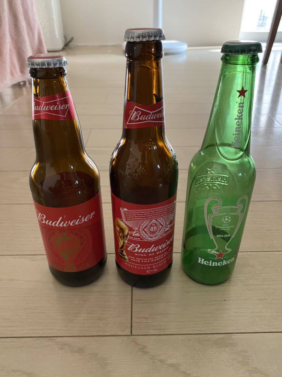バドワイザー　ワールドカップラベル空瓶　ロシア2018 カタール2022 ハイネ