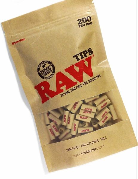 RAW / ロウ NATURAL UNREFINED PRE-ROLLED TIPS 200個入りパック