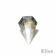 【送料無料・即決】盛塩 オルゴナイト 六角錐ミニ 白 ルチルクォーツ 針水晶 天然石 財運の石 インテリア お守り ステンレス 03ixx_画像3