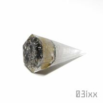 【送料無料・即決】盛塩 オルゴナイト 六角錐ミニ 白 ルチルクォーツ 針水晶 天然石 財運の石 インテリア お守り ステンレス 03ixx_画像5