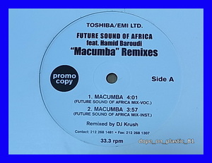 【非売品】Future Sound Of Africa / Macumba (Remixes)/Remixed By DJ Krush, B.O.P./5点以上で送料無料、10点以上で10%割引!!!/12'