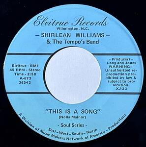 Shirlean Williams & The Tempo's Band [This Is A Song / Ease It To Me] funk45 soul45 deep funk 7 дюймовый 