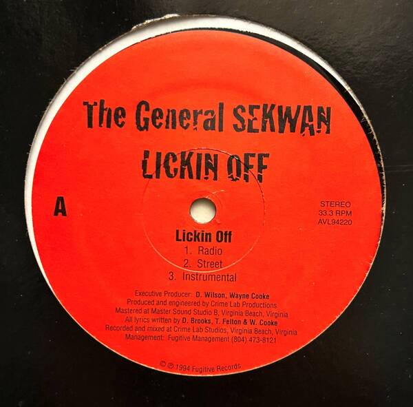 The General Sekwan / Lickin Off 1994年 激レアアングラ