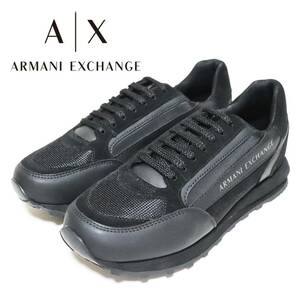 《A|X ARMANI EXCHANGE アルマーニ エクスチェンジ》新品 異素材組み合わせ ロゴパネル スニーカー リジッドラバーソール UK8(27cm)A8153