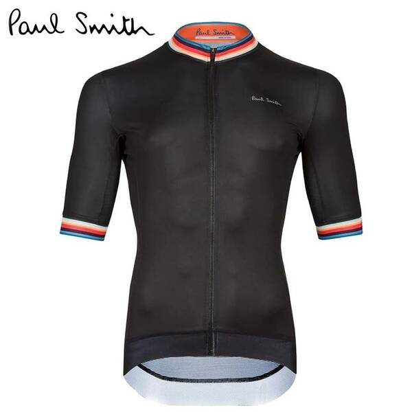 《Paul Smith ポールスミス》新品 イタリア製 軽量 3メッシュポケット アーティストストライプサイクリングジャージ L A8631