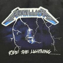 希少 USA製 90's METALLICA Ride the Lightning パーカー Solid Rock メタリカ ライドザライトニング ロック バンド Vintage Tシャツ_画像5