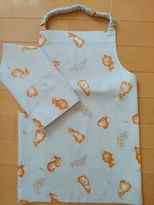 * hand made apron 2 point set 120 rom and rear (before and after) ... pattern light blue *