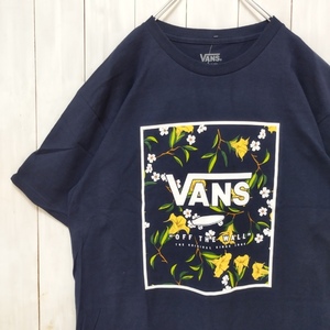 即決【新品】VANS　USバンズ　Tシャツ　ネイビー（花柄）　M　★CLASSIC PRINT BOX