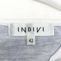 INDIVI インディヴィ 切替デザイン カットソー 42(XL) 日本製 半袖 Tシャツ LL 2L ゆったり 大きいサイズ 国内正規品 レディース 女性用_画像3