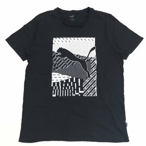 PUMA プーマ デカロゴプリント Tシャツ L 黒 ブラック 半袖 国内正規品 メンズ 紳士