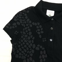 LACOSTE×Michael Young ラコステ ロゴ刺繍 ポロシャツ 36(S相当) 黒 ブラック 半袖 カットソー Tシャツ 国内正規品 レディース 女性用_画像6