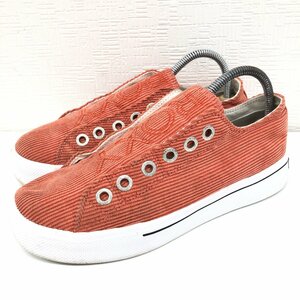 *ROXY Roxy light up corduroy Logo embroidery slip-on shoes sneakers 24cm salmon pink futoshi . Surf series surfing lady's 