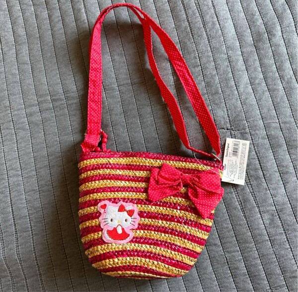 新品サンリオ ハローキティ カゴバッグ ショルダーバッグ 子供用女の子