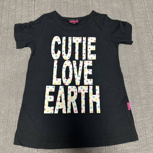 【2回着用新品同様】アースマジック クシュクシュスリーブ半袖Tシャツ110 両プリ EARTHMAGIC