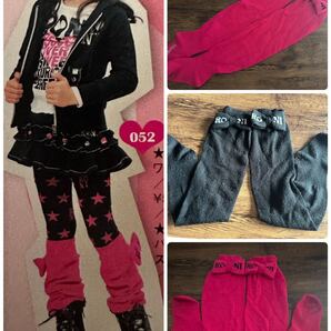 RONIロニィ リボン付きルーズソックス靴下 9030円ピンク・黒セット