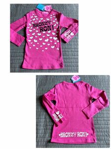 新品RONIロニィ　ハート&ロゴ両プリロンT110ピンク　長袖Tシャツ