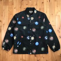 Galaxy coach jacket Lサイズ a bathing ape BAPE space cosmos エイプ ベイプ アベイシングエイプ コーチ ジャケット w9594_画像1