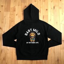 マイロ フルジップ パーカー Sサイズ black a bathing ape BAPE BABY milo full zip hoodie エイプ ベイプ アベイシングエイプ NIGO w1_画像3