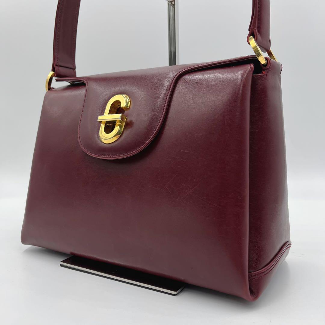 OLD GUCCI TURN LOCK LEATHER HAND BAG MADE IN ITALY/オールドグッチ