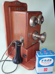  昭和レトロ デルビル磁石式壁掛電話機 旧電電公社　昭和33年 （電鈴）が鳴ります　アンティーク・オブジェ・店舗・室内飾り