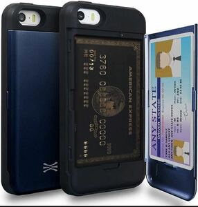 TORU CX PRO iPhoneカード 収納背面 3枚 IC Suica カード入れ カバ― ミラー付き アイフォン SE/アイフォン 5S / アイフォン 5 用ブラック 