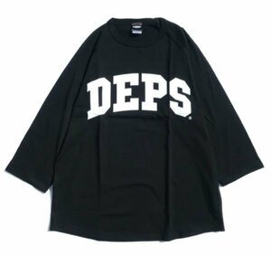 L　BLACK×BLACK★depsアーチロゴTEE★deps ARCH LOGO R/S TEE★七分袖★ロンT★Tシャツ★deps★デプス★奥村和正★木村健太★山田祐五