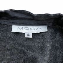 NB156 日本製 MOGA モガ ニット ニットソー スキッパー プルオーバー トップス 長袖 ウール 100% グレー レディース 2_画像8
