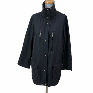 S145 LANVIN ランバン SPORTS コート ジャケット アウター 上着 ハーフコート 綿混 レディース 40 ブラック 黒