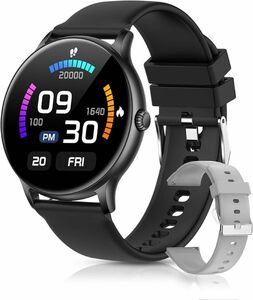 スマートウォッチ 丸型 Bluetooth通話機能付き 超薄型 smartwatch 1.28インチ IP67防水