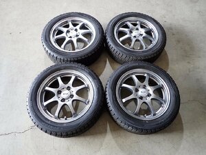 YS1074【送料無料185/55R15】2022年製 ダンロップ 中古スタッドレス フィット bB キューブ等 ▼15×5.5J 100/4H ET45▼