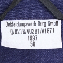 (31630)良品 1997年製 ドイツ製 ヘリンボーン ワークジャケット サイズ50 (1990年代 90s 紺 ネイビー ミリタリー ヴィンテージ 軍物実物)_画像5
