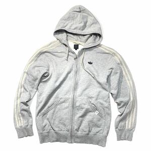 ◆adidas(アディダス)ジップパーカー /スウェット/トレフォイル/古着/中古/(メンズ)sizeL/グレー