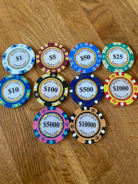 500円OFF 早い者勝ち　５０枚　3500円　ポーカーチップ 各5枚セットボールマーカー カジノチップ JGA