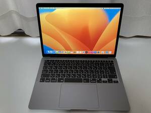 美品 MacBook Air 2020 M1 A2337 MGN73J/A CTO 8-core 16GB/512GB スペースグレー
