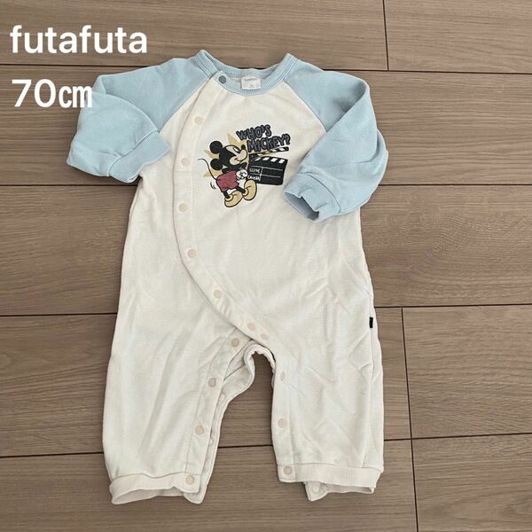 futafuta フタフタ ミッキーロンパース　裏起毛　70㎝