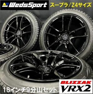 9分山★WedsSport RN-55M&ブリヂストン VRX2 255/40R18 4本 230929-S3 トヨタ スープラ/BMW Z4 検112純正ホイールスタッドレス*DBA90A91G29