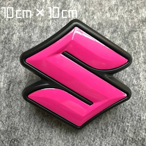 S Mark emblem sticker 10cm* pink * Suzuki *10 centimeter * Jimny * Hustler * Spacia * Every * Alto * Swift * Solio 