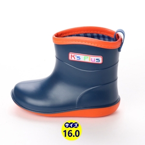  Kids Short влагостойкая обувь резиновые сапоги сапоги новый товар [18003-NAV-160]16.0cm простой влагостойкая обувь 