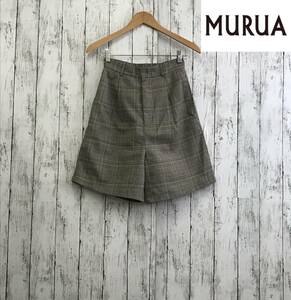 MURUA 　ムルーア　 チェックツイルハーフパンツ　Fサイズ　S5.2-12　USED