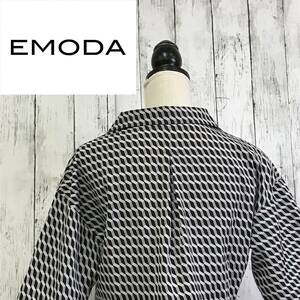 EMODA　エモダ　オーバーショートシャツ　Fサイズ　ライトミックス　コンパクトなサイズ　さらっとした素材感　S12-353　USED