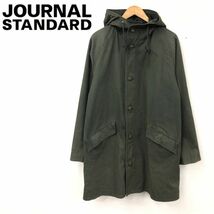 K449-F◆ journal standard ジャーナルスタンダード フードロングコート モッズ ◆ sizeL ポリエステル100 グリーン 古着 メンズ 秋冬_画像1