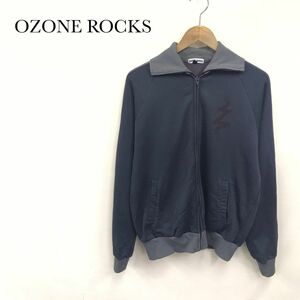 K1763-F-N◆ OZONE ROCKS オゾンロックス トラックジャケット ジャージ ◆ sizeL ネイビー グレー プリント 古着 メンズ 秋服