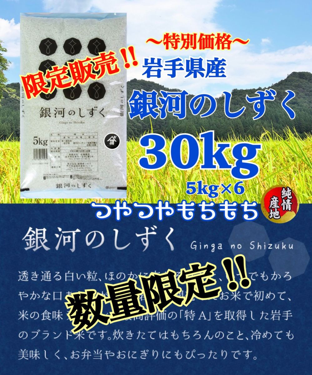 お米 精米 特価商品 早い者勝ち 【ひとめぼれ30kg】 5kg×6 リピーター