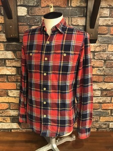 F599 メンズシャツ AMERICAN EAGLE アメリカンイーグル アメカジ カジュアル 人気 おしゃれ チェック 柄 レッド ネル / XS 送料520円