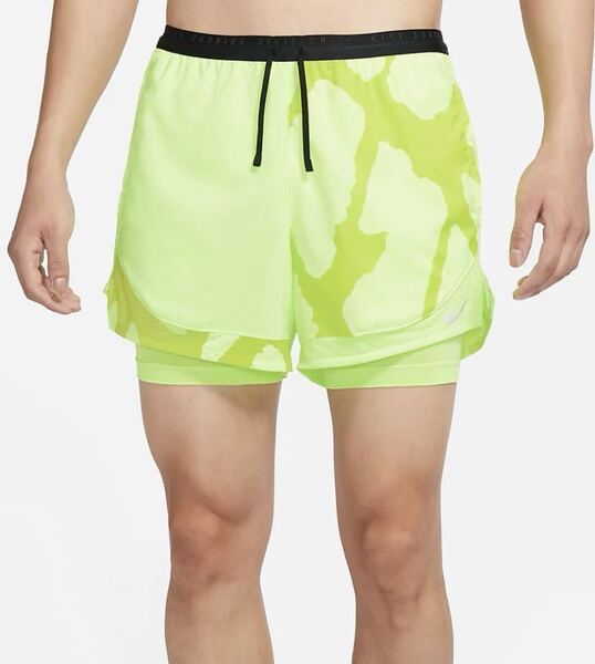 新品 Mサイズ NIKE ナイキ DRI-Fit ストライド ランディビジョン 2イン1 ランニング ショートパンツ イエロー